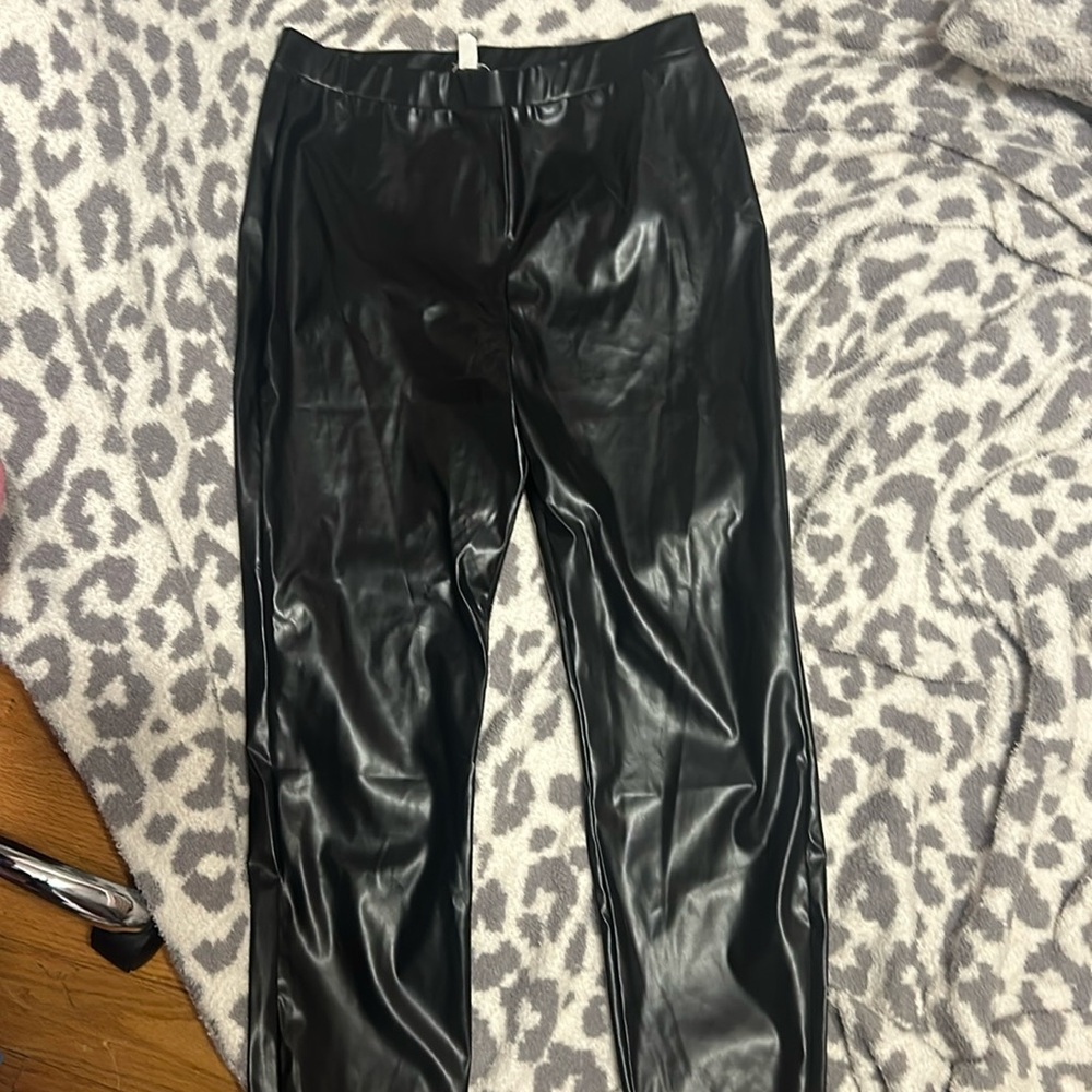 Black leather pants